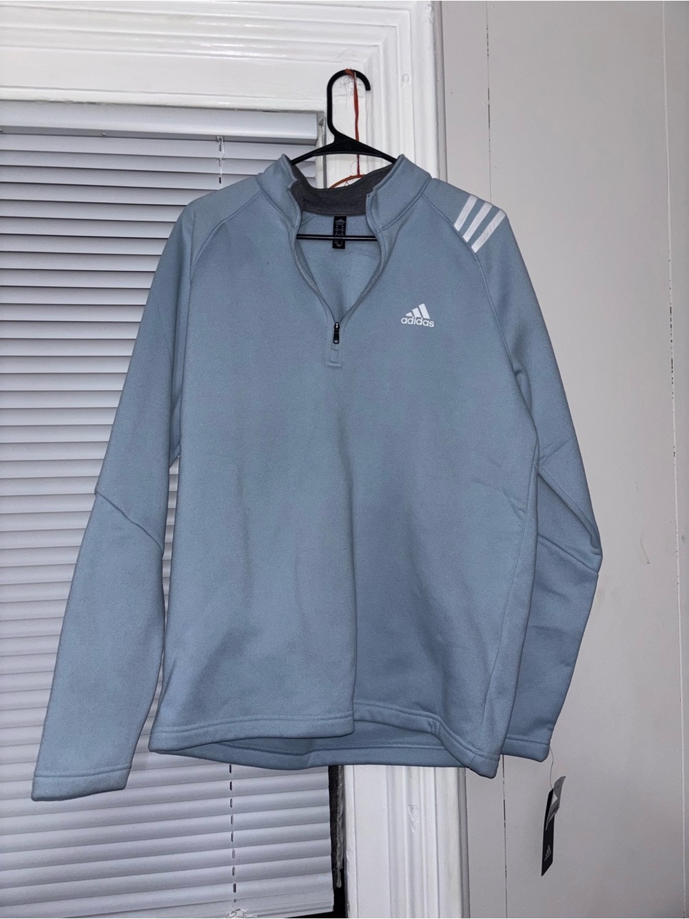adidas Men’s Light Blue Quarter-Zip Sweatshirt